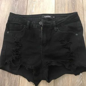 Black Jean Shorts
